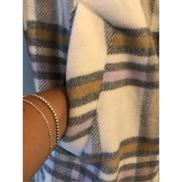 Sanctuary Plaid Sherpa quilted Sherpa shacket coat oversized small - Picture 7 of 12